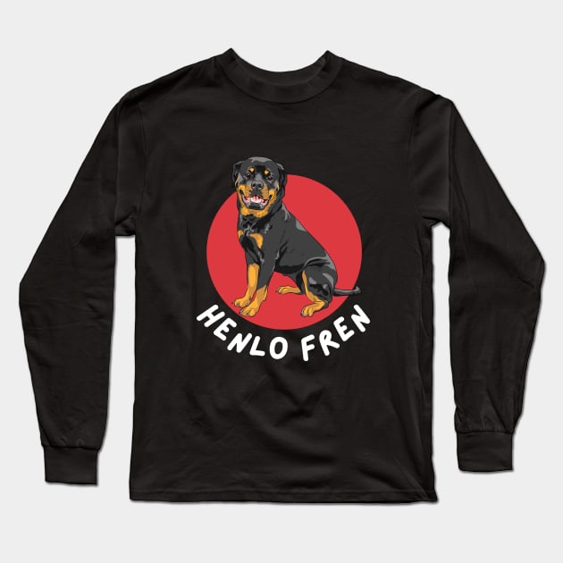 Henlo Fren Rottweiler Doggo Long Sleeve T-Shirt by MinnieStore